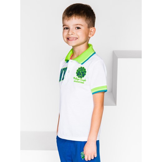 Koszulka dziecięca polo z nadrukiem KS025 - biała