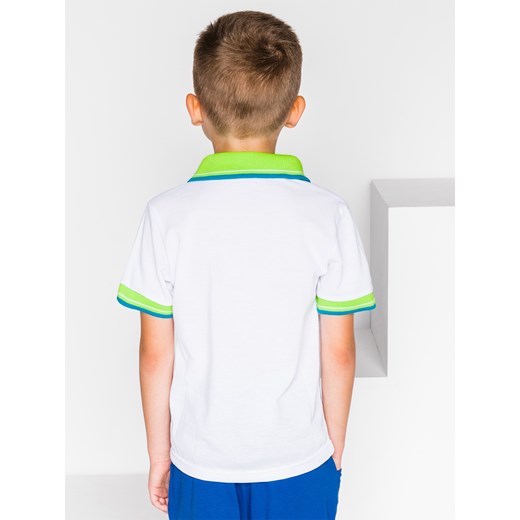 Koszulka dziecięca polo z nadrukiem KS025 - biała