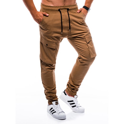 Spodnie męskie joggery P707 - rude