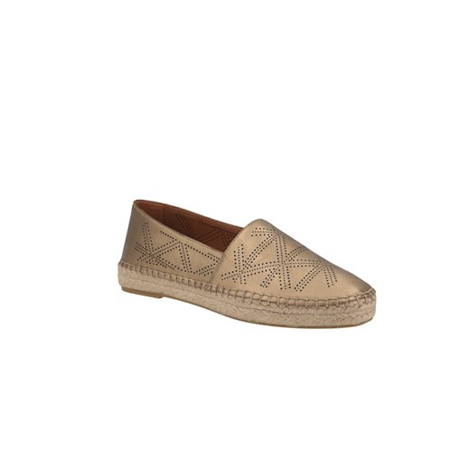 Emporio Armani espadryle damskie z tkaniny brązowe bez zapięcia 