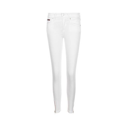 Jeansy damskie Tommy Jeans białe w miejskim stylu bez wzorów 