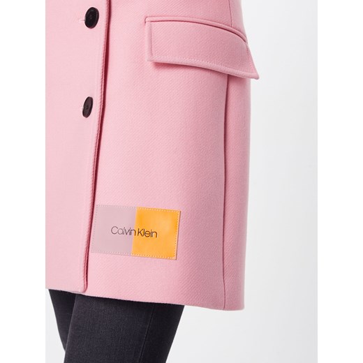 Płaszcz damski Calvin Klein wełniany różowy jesienny 