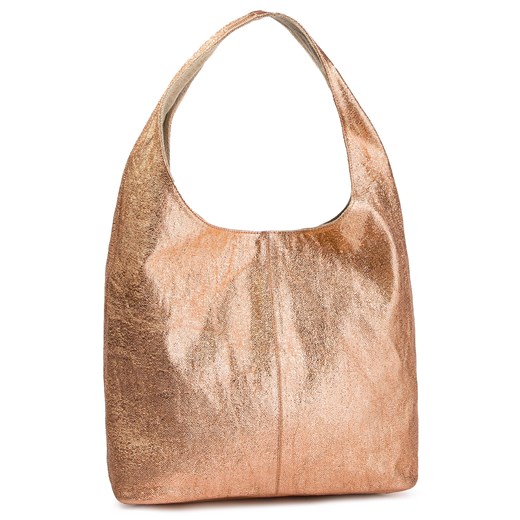 Unisa shopper bag na ramię bez dodatków brązowa casualowa 