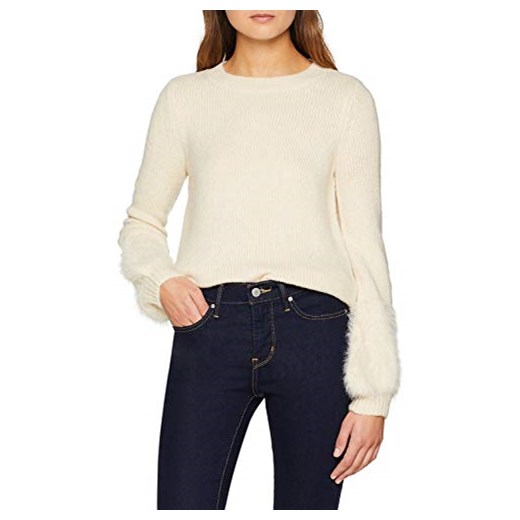 Vila damski sweter Visamar Knit Contrast L/S Top -  krój regularny 36 (rozmiar producenta: S)