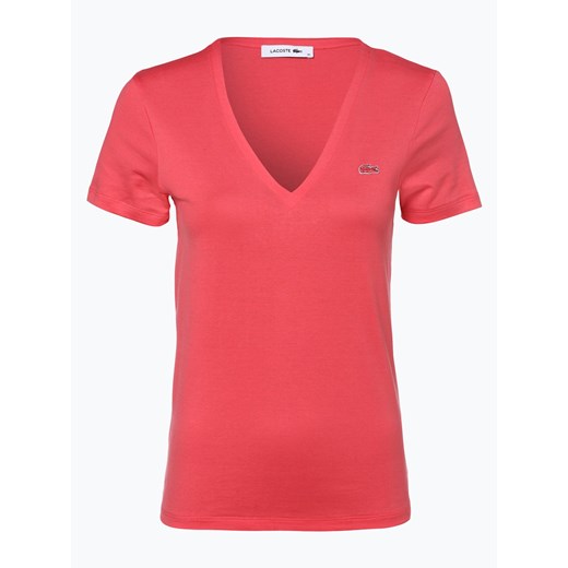 Lacoste - T-shirt damski, czerwony Lacoste  42 vangraaf