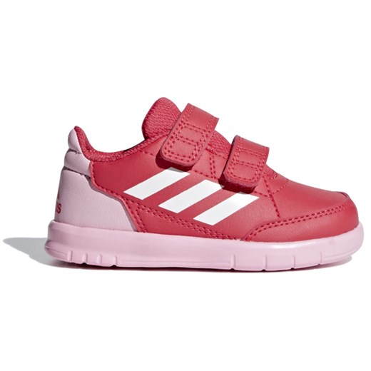 Buty sportowe dziecięce Adidas różowe w paski na rzepy 