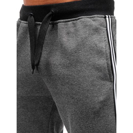 Spodnie dresowe joggery męskie grafitowe Denley KZ06 Denley  XL okazja  