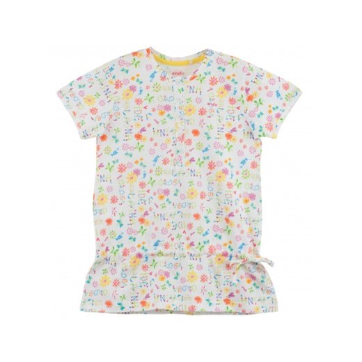 Bluzka z falbanką w kwiatowy deseń  dla dziewczynki