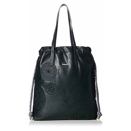 Shopper bag Desigual z haftem czarna na ramię 