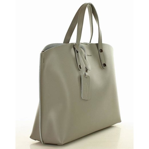 Shopper bag Mazzini elegancka bez dodatków matowa mieszcząca a8 do ręki 