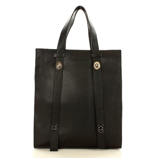Shopper bag Mazzini brązowa bez dodatków casual matowa duża na ramię skórzana 
