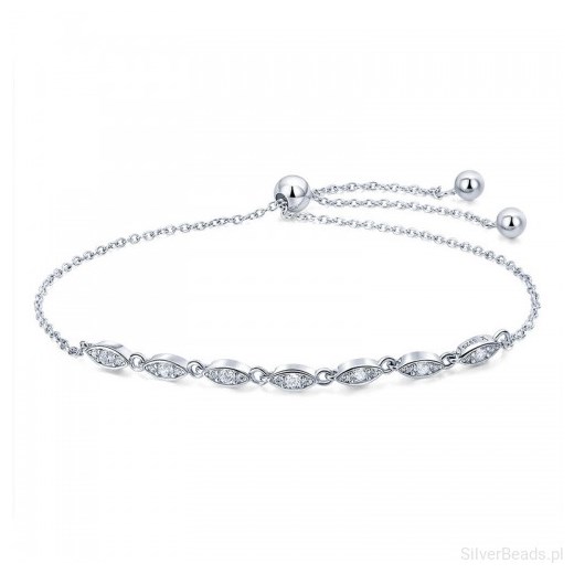 S117 KRYSZTAŁKI BRANSOLETKA SREBRNA 925  Silverbeads.pl  SilverBeads