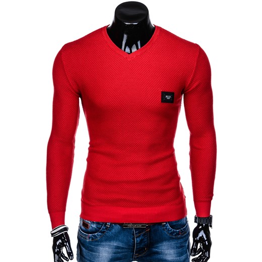 Sweter męski czerwony Edoti.com 