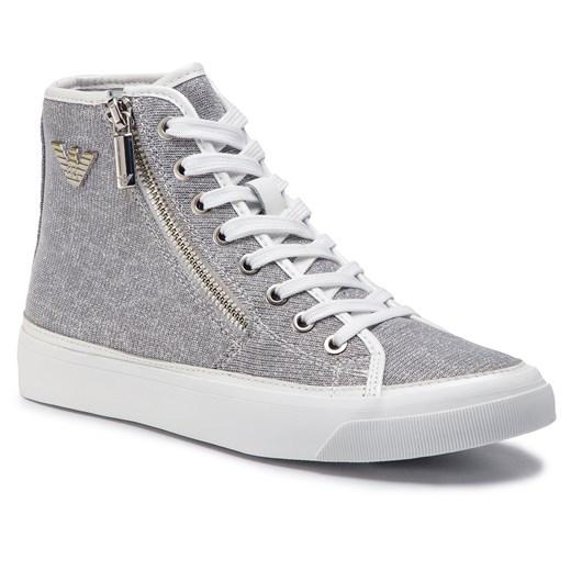 Sneakersy EMPORIO ARMANI - X3Z017 XL487 A646 White/Silver Emporio Armani  37 eobuwie.pl