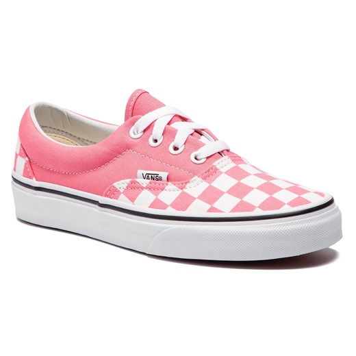 Trampki damskie Vans w kratkę sznurowane z gumy płaskie
