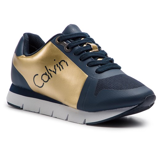 Sneakersy CALVIN KLEIN JEANS - Taline R4115 Gold/Indigo  Calvin Klein 37 okazja eobuwie.pl 