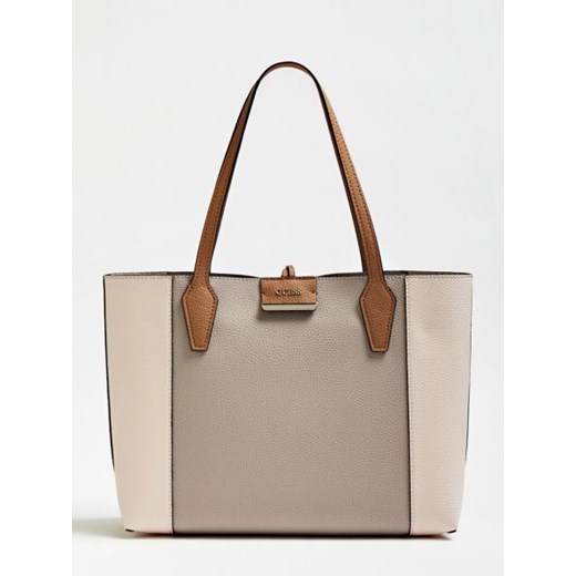 Shopper bag Guess elegancka matowa na ramię bez dodatków 