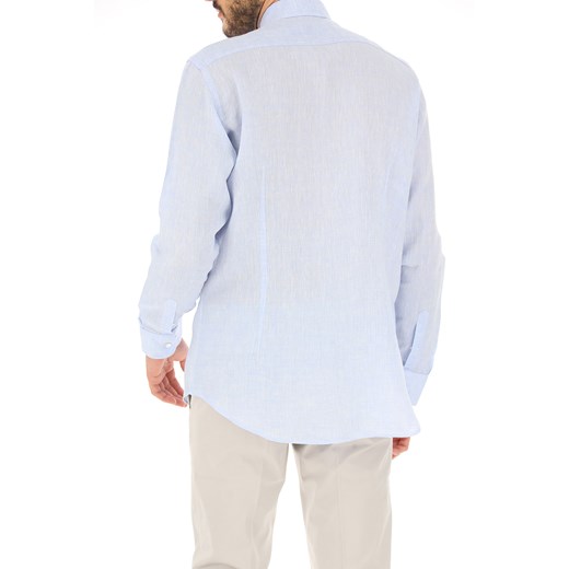 Koszula męska niebieska Etro z długim rękawem casual 