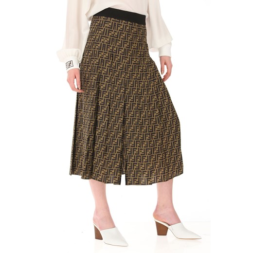 Spódnica Fendi w abstrakcyjnym wzorze z jedwabiu midi 