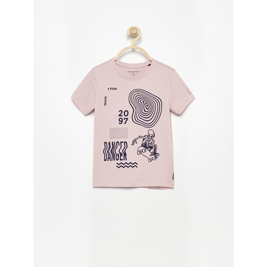 Reserved - T-shirt z nadrukiem - Różowy  Reserved 110 