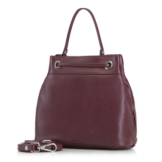 Shopper bag Wittchen średniej wielkości fioletowa ze skóry elegancka 