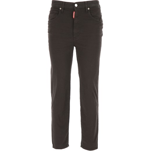 Czarne jeansy damskie Dsquared2 bez wzorów 