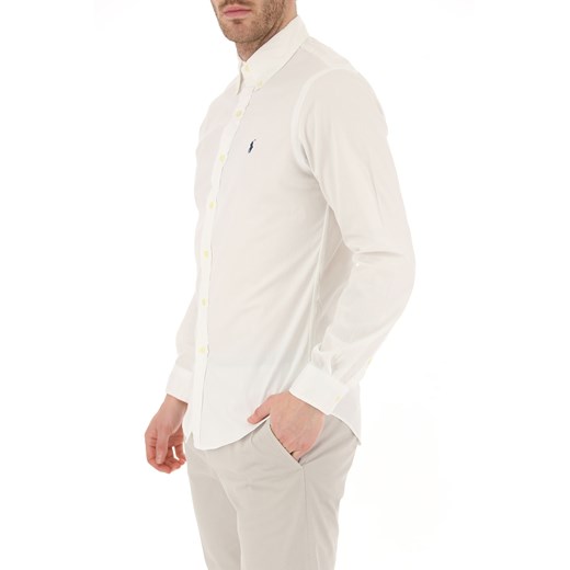 Koszula męska Ralph Lauren biała z kołnierzykiem button down z długim rękawem 