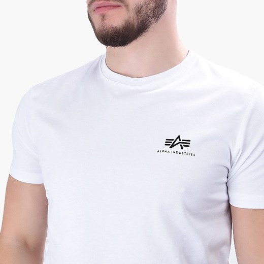 T-shirt męski Alpha Industries biały z krótkim rękawem 