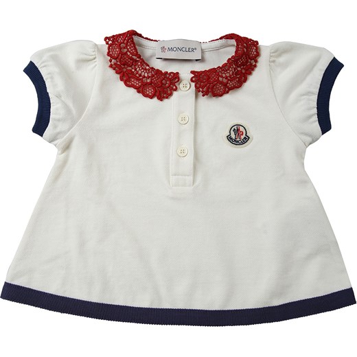 Odzież dla niemowląt Moncler biała bawełniana gładka dla dziewczynki 