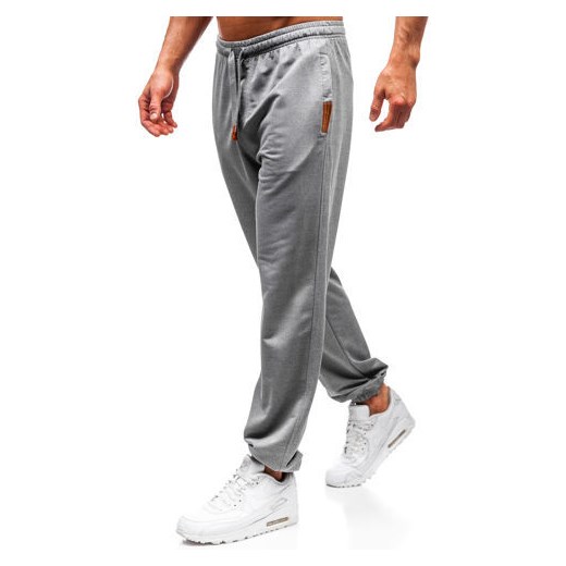 Spodnie męskie dresowe joggery szare Denley Q5009 Denley  XL promocja  
