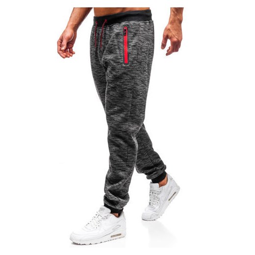Spodnie męskie dresowe joggery grafitowe Denley 55050 Denley  XL okazja  
