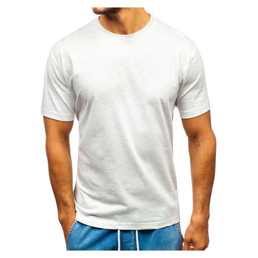 T-shirt męski bez nadruku szary Denley T1046  Denley XL okazja  