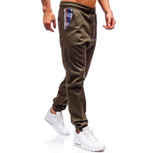 Spodnie joggery męskie khaki Bolf 0449 Denley  XL promocyjna cena  