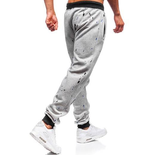 Spodnie męskie dresowe joggery szare Denley 55067 Denley  XL  okazyjna cena 
