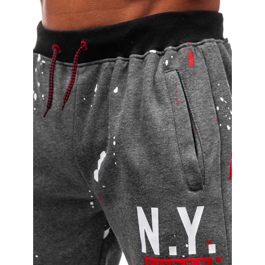 Spodnie męskie dresowe joggery grafitowe Denley 55067  Denley 2XL  wyprzedaż 