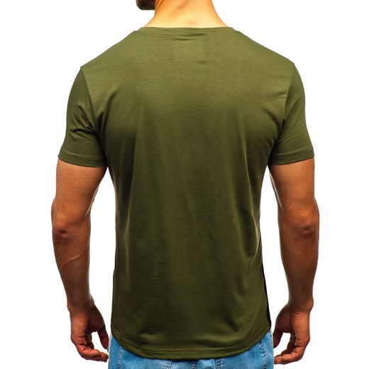 T-shirt męski z nadrukiem zielony Denley 10823  Denley XL okazja  