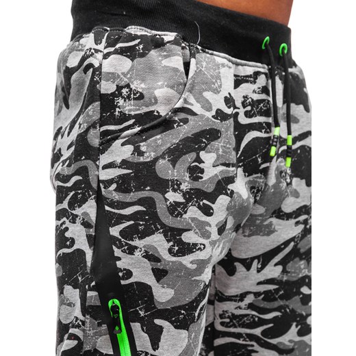 Spodnie męskie dresowe joggery moro-szare Denley 55025 Denley  M promocyjna cena  