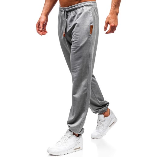 Spodnie męskie dresowe joggery szare Denley Q5009 Denley  XL promocyjna cena  