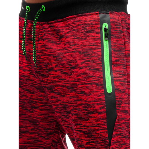 Spodnie męskie dresowe joggery czerwone Denley 55051 Denley  L promocyjna cena  