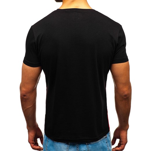 T-shirt męski z nadrukiem czarny Denley 10823  Denley 2XL  promocja 
