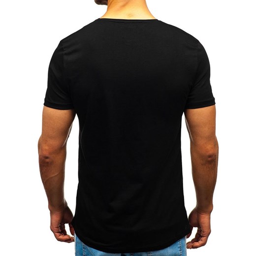 T-shirt męski z nadrukiem czarny Denley PL108 Denley  S promocyjna cena  