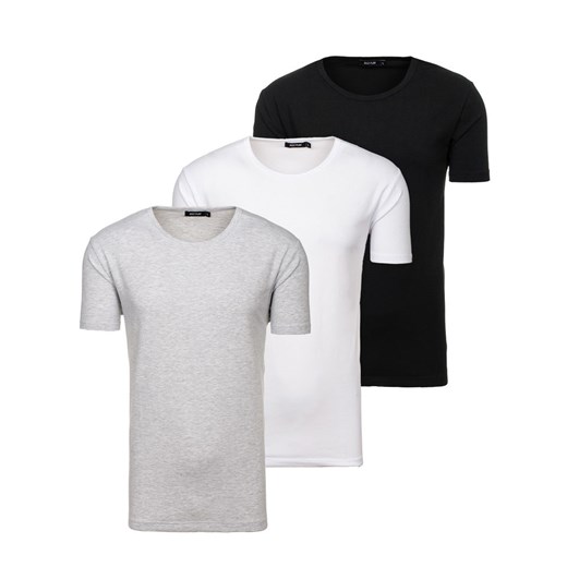 T-shirt męski bez nadruku multikolor 3 Pack Denley 798081-3p  Denley 2XL okazyjna cena  