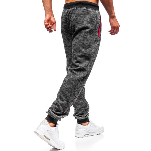 Spodnie męskie dresowe joggery grafitowe Denley 55050  Denley L okazyjna cena  