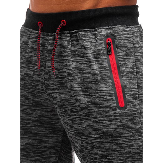 Spodnie męskie dresowe joggery grafitowe Denley 55050 Denley  2XL okazyjna cena  