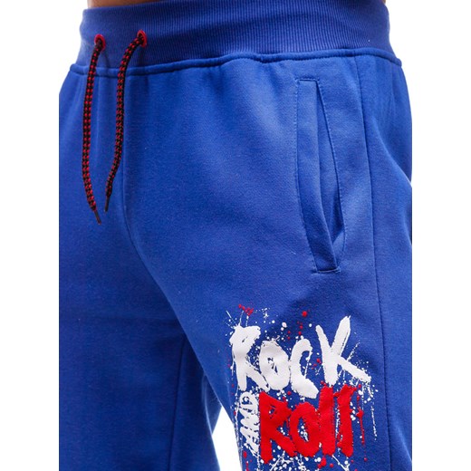 Spodnie męskie dresowe joggery niebieskie Denley 55089 Denley  XL  okazja 
