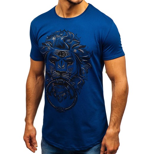 T-shirt męski z nadrukiem indigo Denley 181601-A  Denley 2XL  okazja 