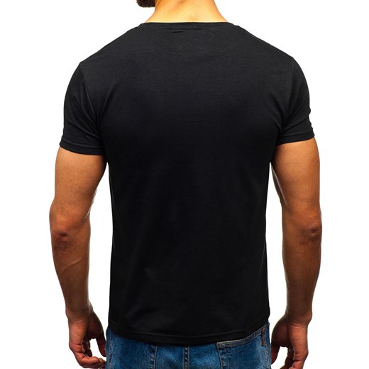 T-shirt męski z nadrukiem czarny Denley 10896  Denley L okazja  