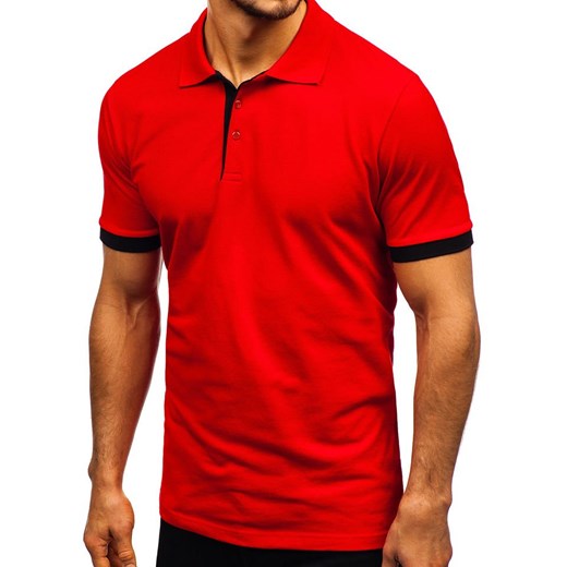 Koszulka polo męska czerwona Bolf 171222  Denley XL  wyprzedaż 