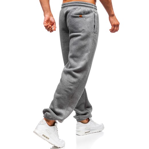Spodnie męskie dresowe joggery grafitowe Denley Q3240 Denley  XL wyprzedaż  