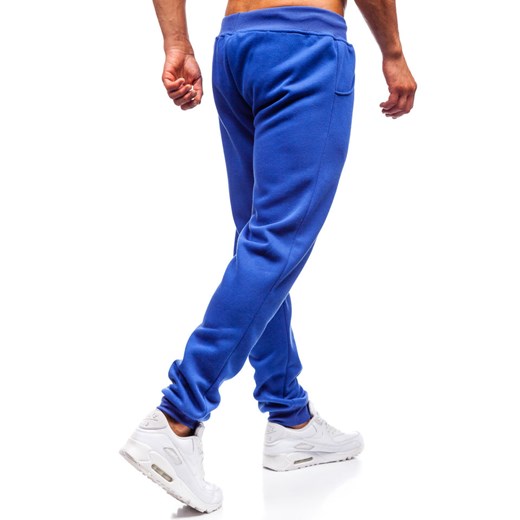 Spodnie męskie dresowe joggery niebieskie Denley 55086 Denley  L promocja  